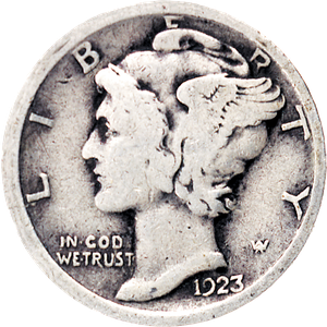 1923 Mercury Dime VG Main Image