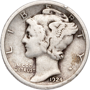 1924 Mercury Dime CIRC Main Image