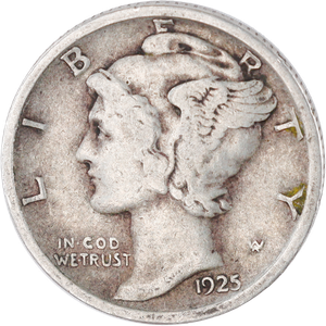 1925 Mercury Dime F Main Image