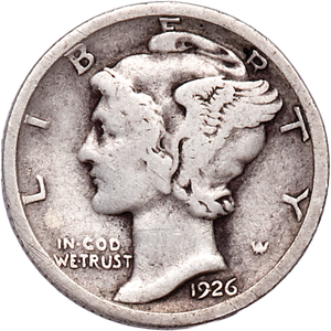 1926-S Mercury Silver Dime ANACS    VF30 Main Image