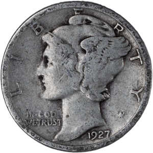 1927 Mercury Dime VG Main Image