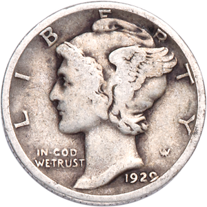 1929 Mercury Dime VG Main Image
