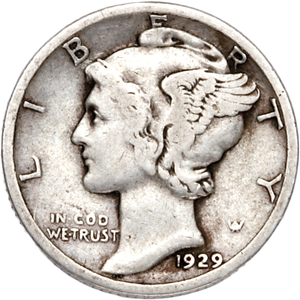1929-S Mercury Dime CIRC Main Image