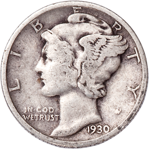 1930 Mercury Dime VG Main Image
