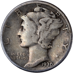 1930 Mercury Dime F Main Image