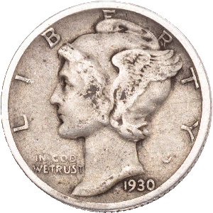 1930-S Mercury Dime VG Main Image