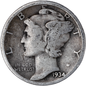 1934 Mercury Dime G Main Image