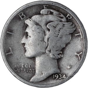 1934 Mercury Dime Main Image