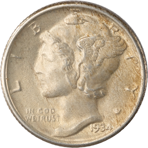 1934 Mercury Dime Main Image
