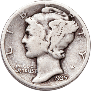 1935 Mercury Dime CIRC Main Image