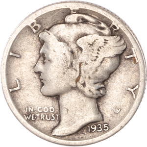1935-S Mercury Dime VG Main Image