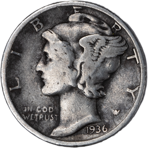 1936 Mercury Silver Dime Main Image