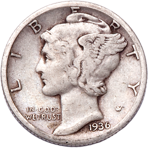 1936-S Mercury Dime F Main Image