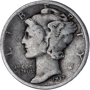 1937 Mercury Dime Main Image