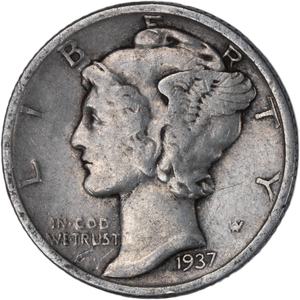 1937 Mercury Dime VF Main Image