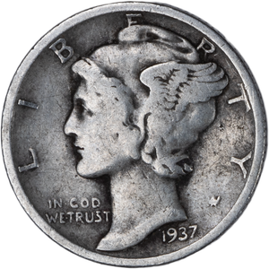 1937-D Mercury Dime G Main Image