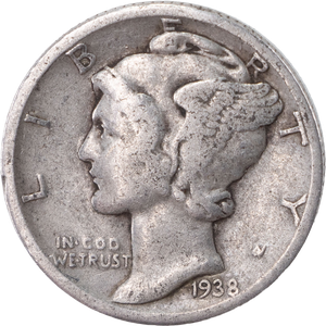 1938-D Mercury Dime Main Image