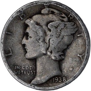 1938-D Mercury Dime CIRC Main Image