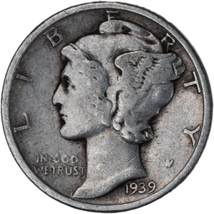 1939 Mercury Dime Main Image