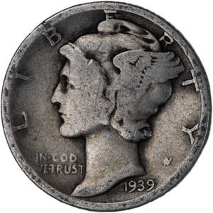 1939-D Mercury Dime Main Image