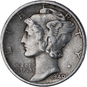 1940-D Mercury dime VF Main Image