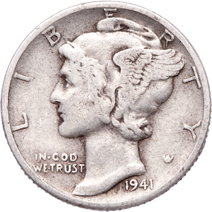 1941 Mercury Dime Main Image