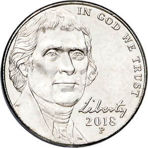 2018-P Jefferson Nickel Main Image