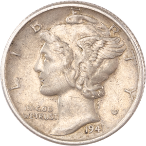 1941-S Mercury Dime XF Main Image