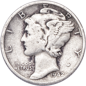 1942 Mercury Dime CIRC Main Image