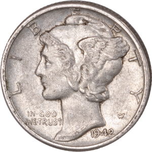 1942-D Mercury Dime XF Main Image
