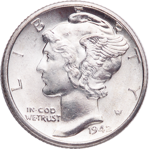 1942-D Mercury Dime MS63 Main Image