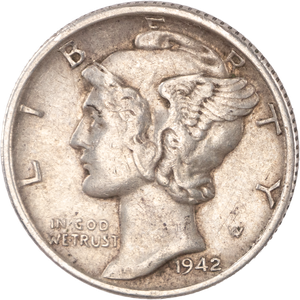 1942-S Mercury Dime XF Main Image
