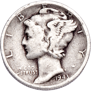 1943-D Mercury Dime VG Main Image