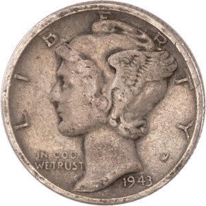 1943-S Mercury Dime VF Main Image