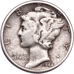 1944 Mercury Dime F Main Image