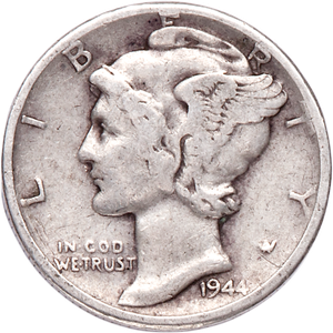 1944-D Mercury Dime VG Main Image