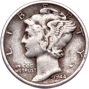 1944-S Mercury Dime F Main Image