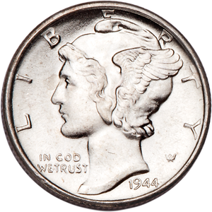 1944-S Mercury Dime MS63 Main Image
