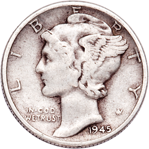 1945 Mercury Dime F Main Image