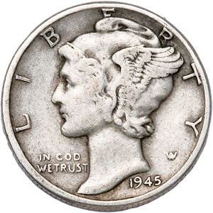 1945 Mercury Dime CIRC Main Image