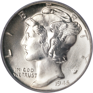 1945 Mercury Dime Main Image
