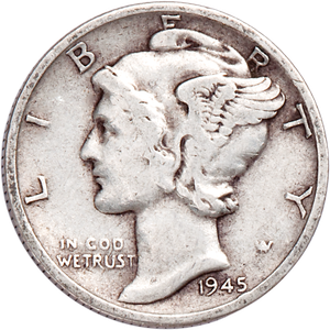 1945-S Mercury Dime VG Main Image