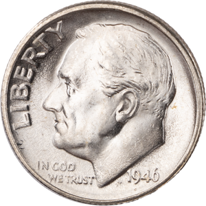 1946-S Roosevelt Silver Dime MS60 Main Image