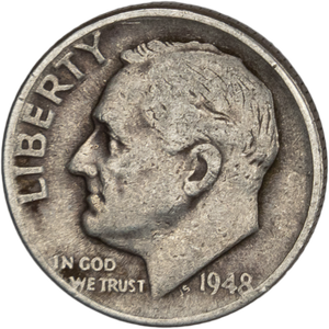 1948 Roosevelt Silver Dime CIRC Main Image