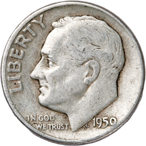 1950 Roosevelt Silver Dime CIRC Main Image