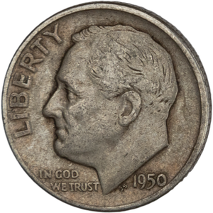 1950-D Roosevelt Silver Dime CIRC Main Image