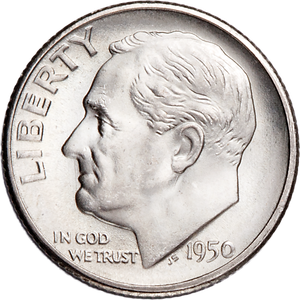 1950-S Roosevelt Silver Dime MS60 Main Image