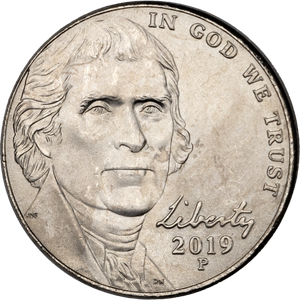 2019-P Jefferson Nickel Main Image