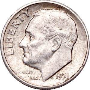 1951-S Roosevelt Silver Dime CIRC Main Image