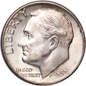 1953-D Roosevelt Silver Dime CIRC Main Image
